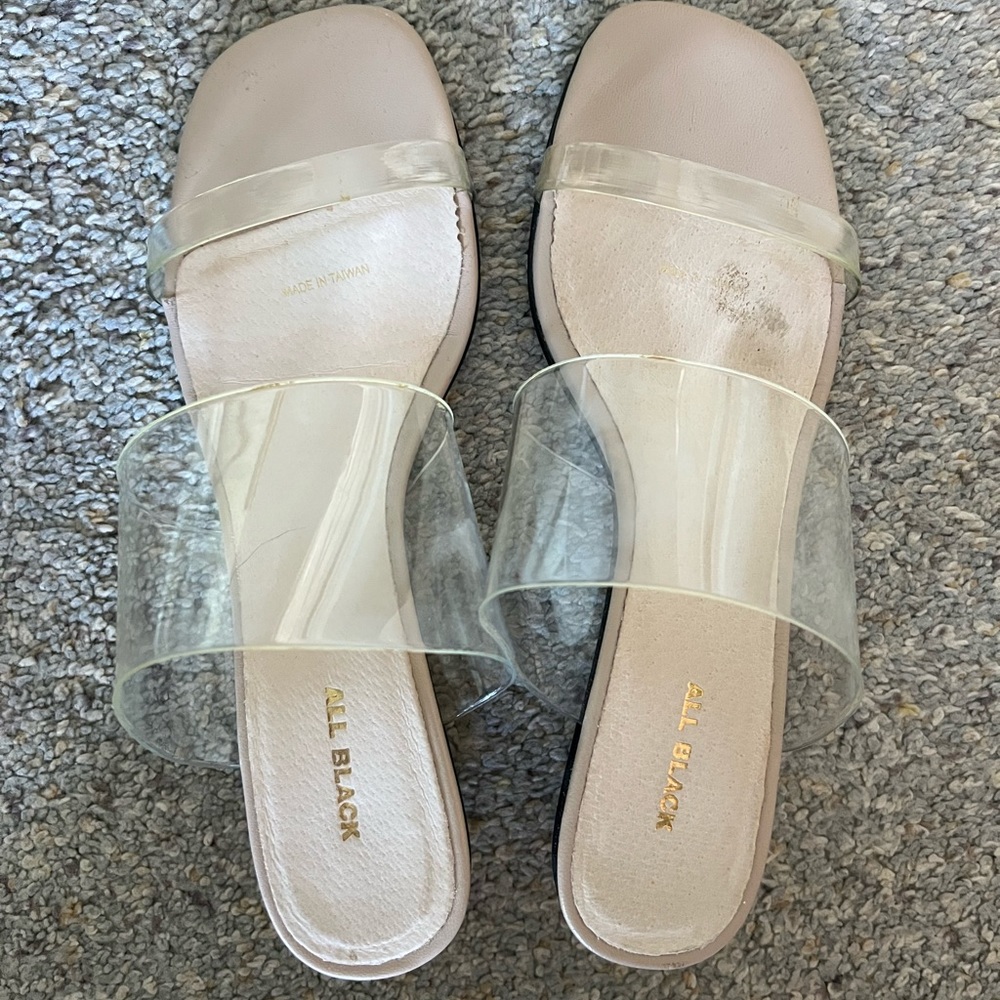 All Black Vinyl Clear Wedge - Size 37.5